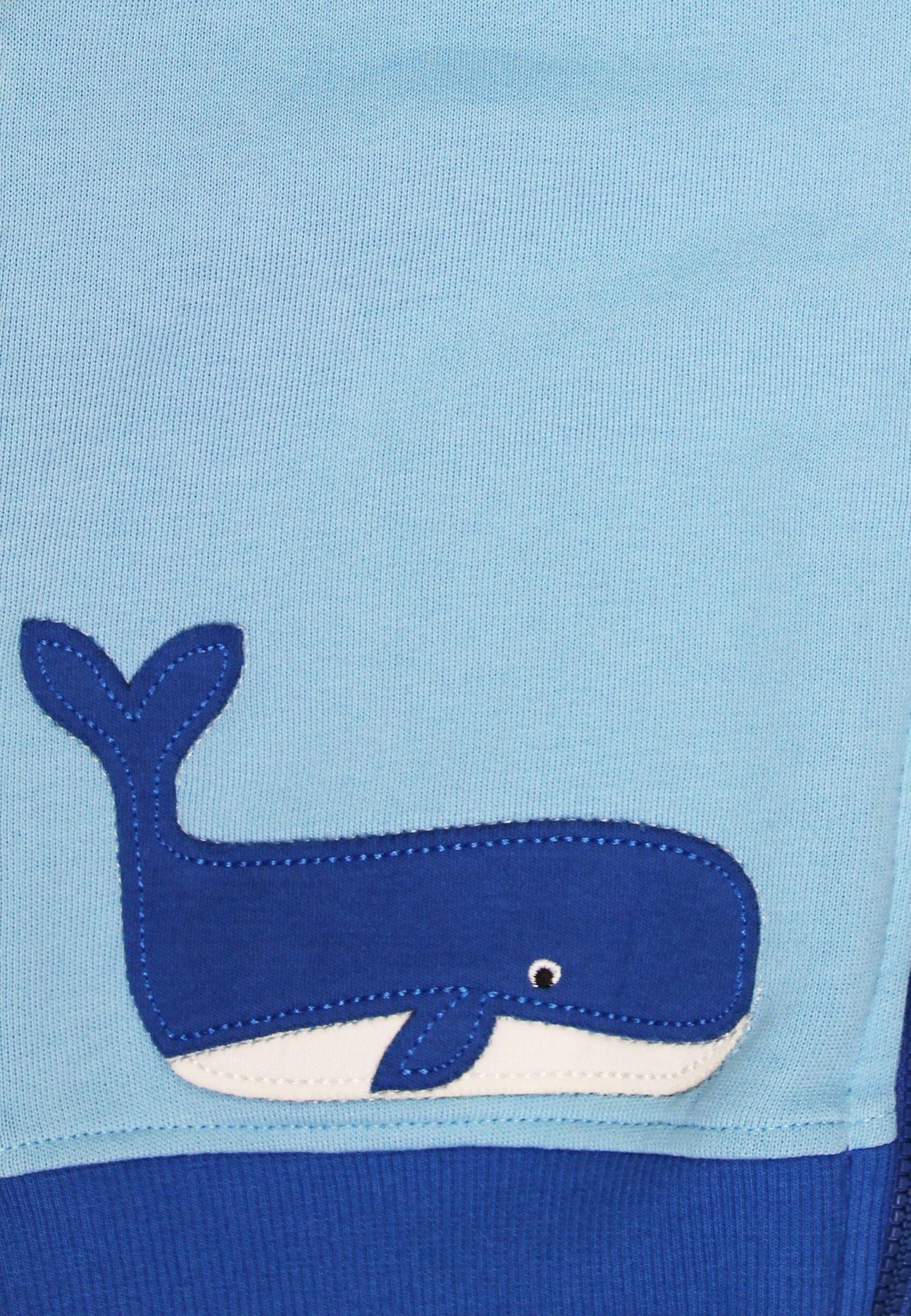 Toby Tiger Organic Cotton St Ives Appliqué Hoodie — Sky Blue
