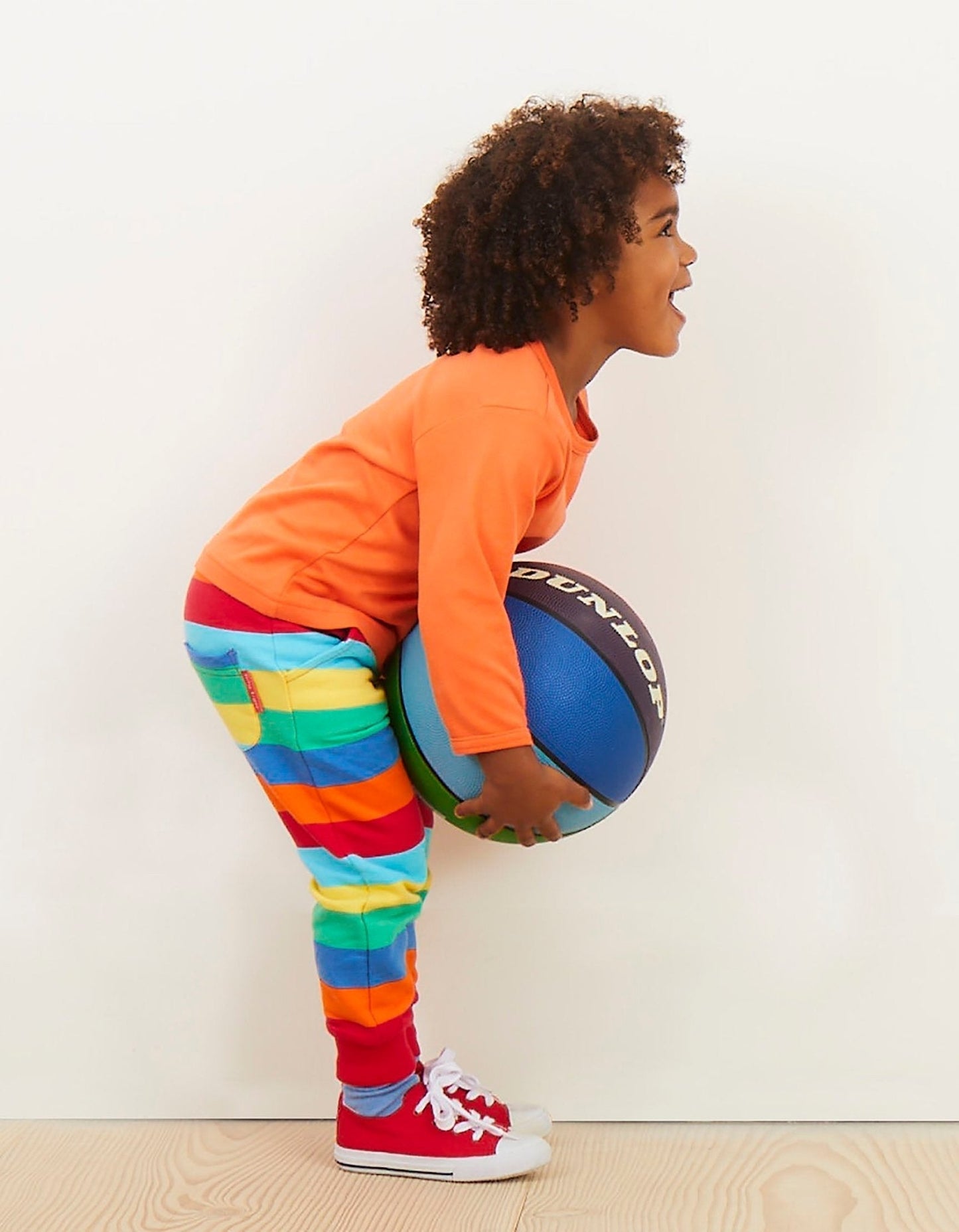 Toby Tiger Organic Cotton Rainbow Stripe Joggers