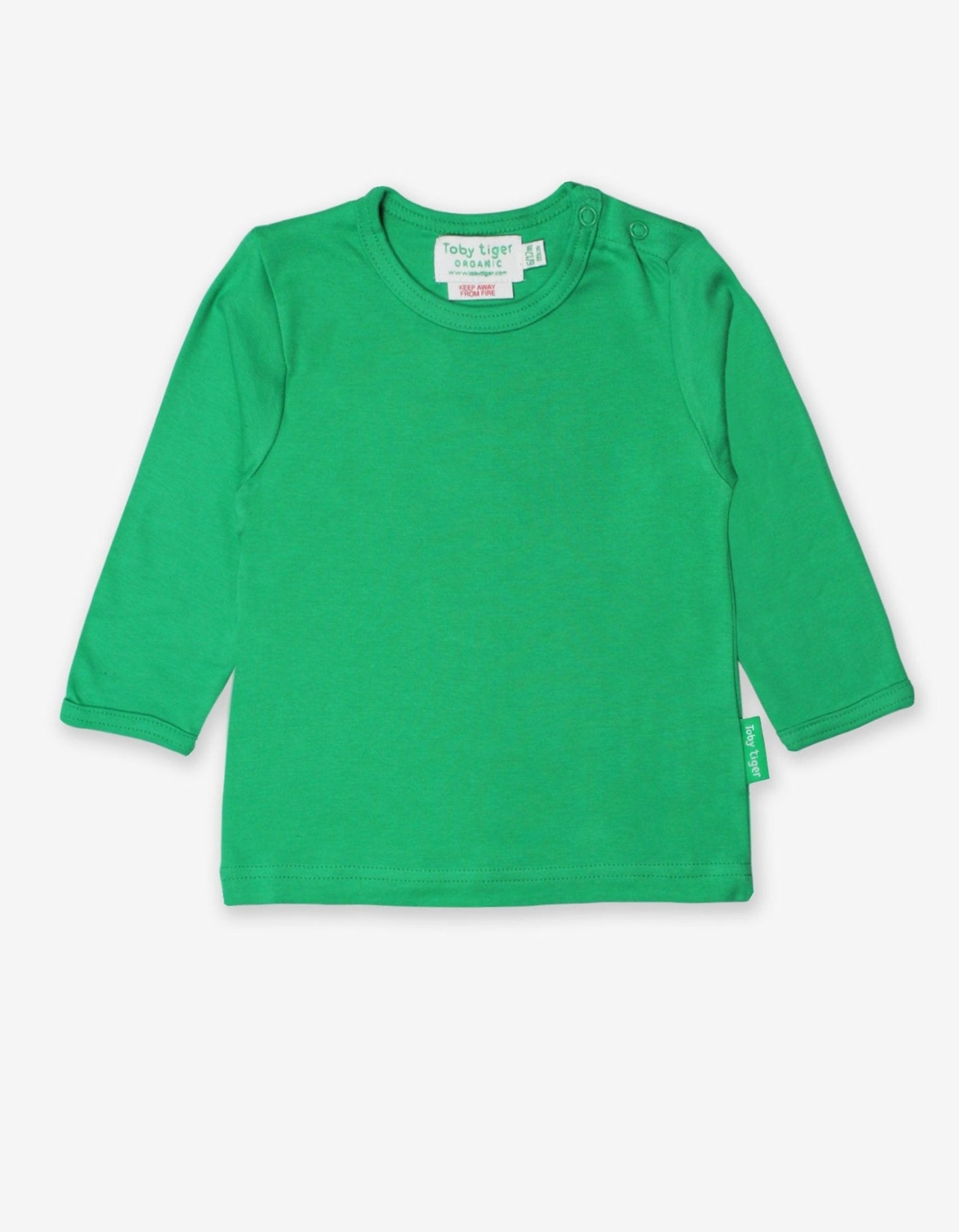Toby Tiger Organic Cotton Long-Sleeved T-Shirt — Vibrant Green