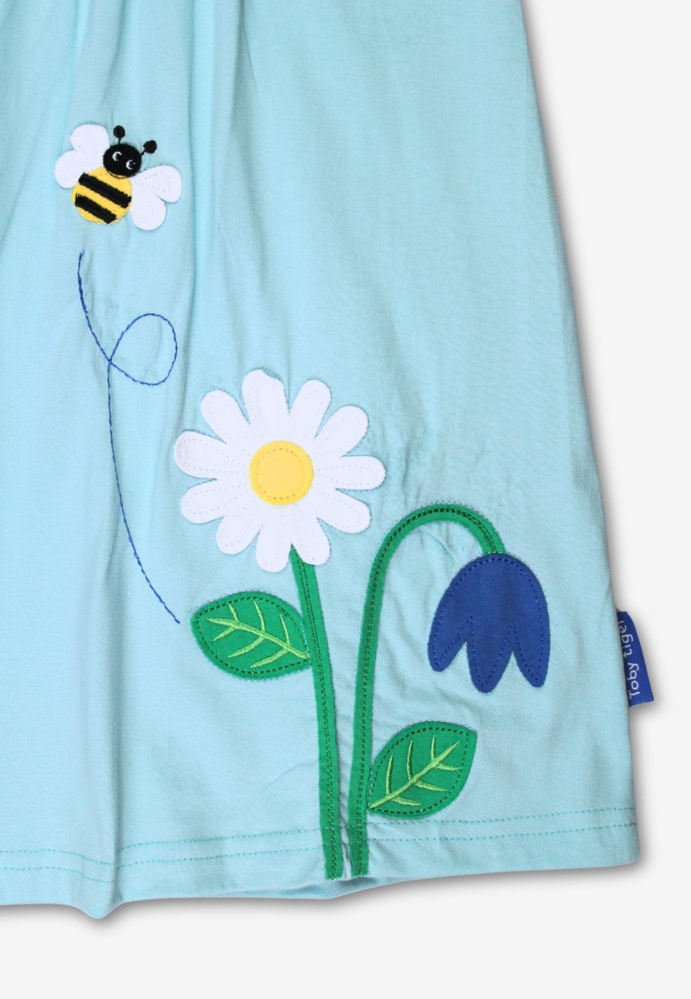Toby Tiger Organic Cotton English Garden Appliqué T-Shirt Dress