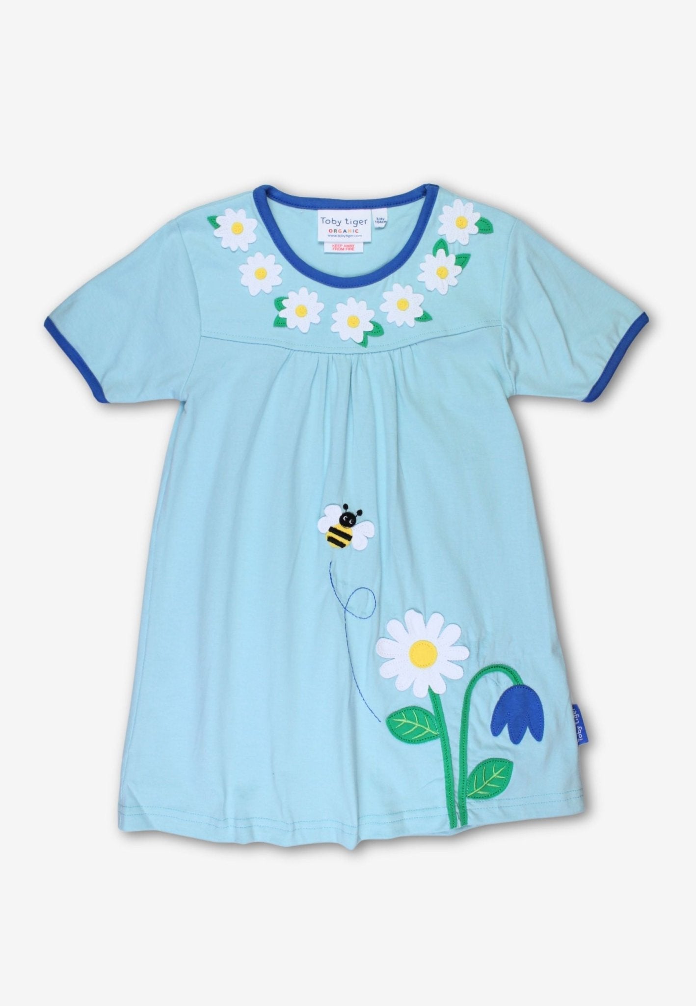 Toby Tiger Organic Cotton English Garden Appliqué T-Shirt Dress