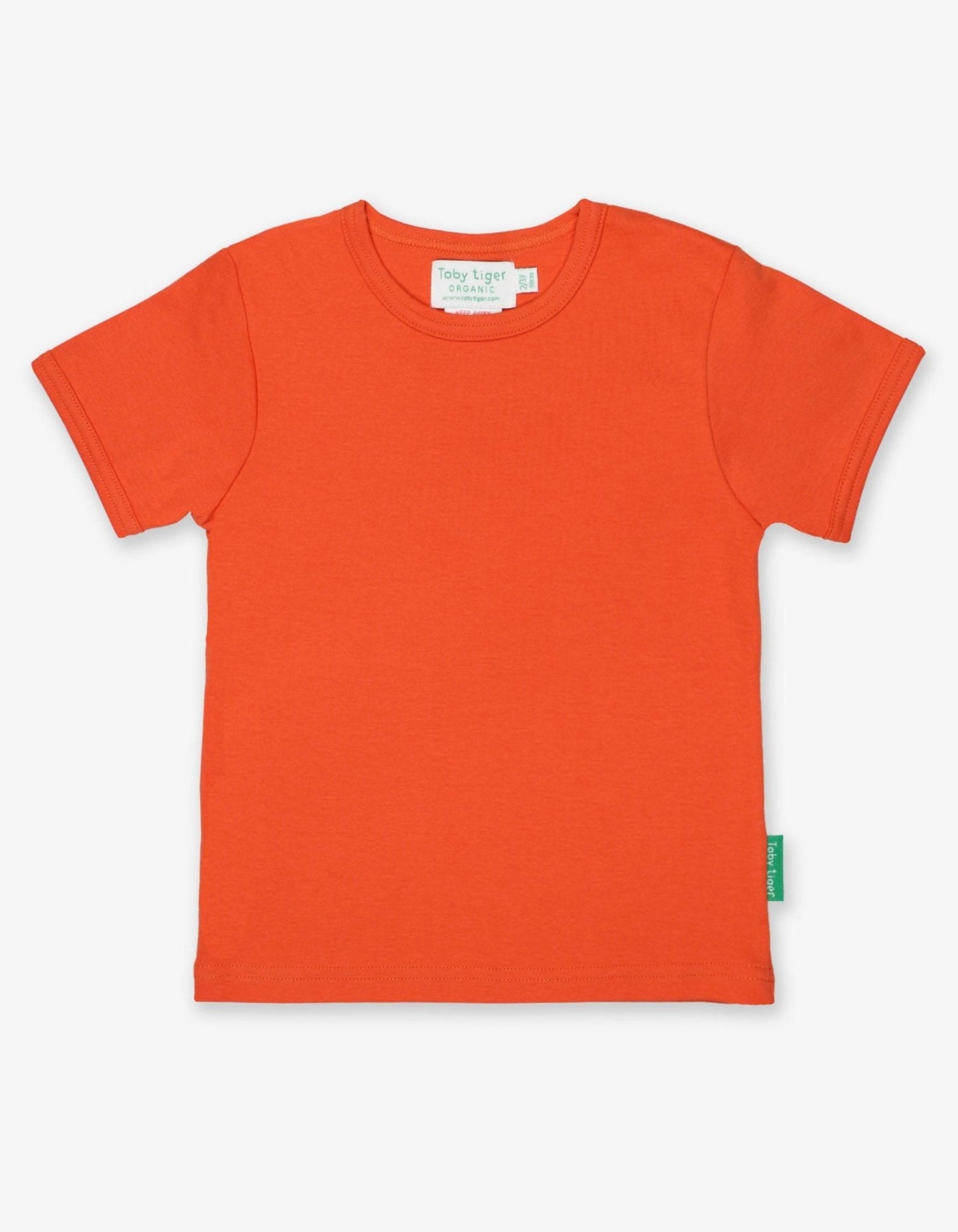Toby Tiger Organic Cotton Short-Sleeved T-Shirt — Zesty Orange
